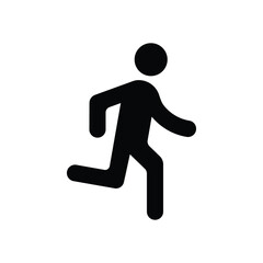 running stick man silhouette icon