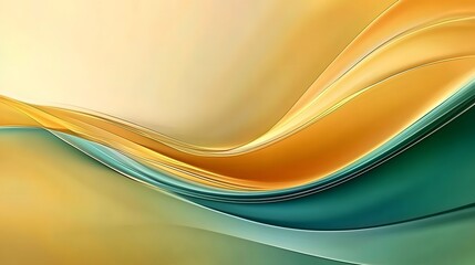 Fototapeta premium Golden-Teal Abstract Background with Soft Edges and Blurred Details, Elegantly Flowing Curves and Harmonious Color Gradient, Capturing a Modern, Minimalist Aesthetic
