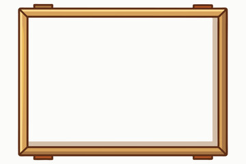 Wooden Frame with Blank White Canvas