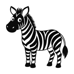 Obraz premium Cute zebra cartoon isolated on white background