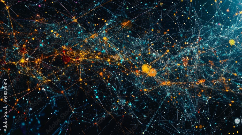 Poster abstract network of connections and interconnectivity - a mesmerizing abstract representation of a n