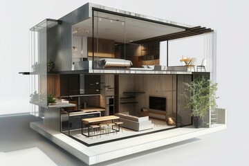 Modern and Spacious Interior Design. Contemporary concept