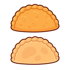 Fried and oven baked empanadas drawing