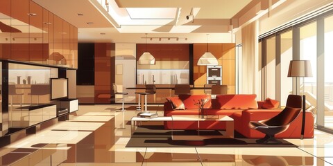 Modern and Minimalistic Interior Design. Clean lines and contemporary feel