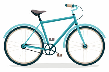 Obraz premium Blue Bicycle with Brown Handlebars and Seat