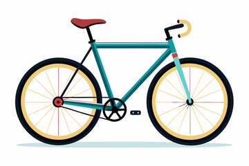 Fototapeta premium A Teal and Black Bicycle with Yellow Spokes