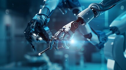 robotic arms performing automated medical operations for future precision surgical robot and hospital equipment