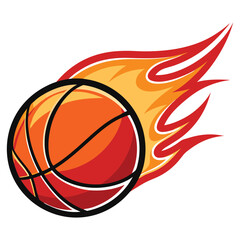 Fototapeta premium Flaming basketball ball on fire.