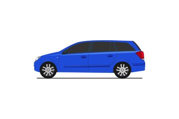 blue car, hatchback. family car vector