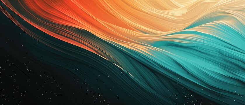 A colorful wave with a blue and green stripe