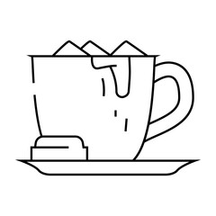 hot chocolate line icon vector. hot chocolate sign. isolated contour symbol black illustration