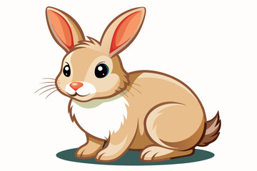 Obraz premium A Cute Cartoon Illustration of a Brown Rabbit