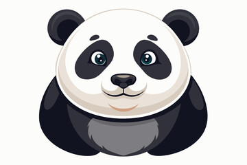 Obraz premium Cartoon Panda Bear with Black and White Fur and Big Blue Eyes