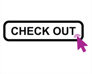 check out button on white background. check out button sign