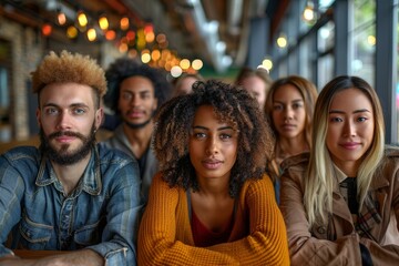 Support group meeting with diverse individuals sharing their experiences