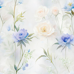 Obraz premium watercolor flowers background