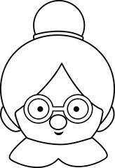 Mrs Claus head outline vector.
Cute Mrs Claus face outline svg.
Isolated Christmas santa claus wife head coloring drawing. 