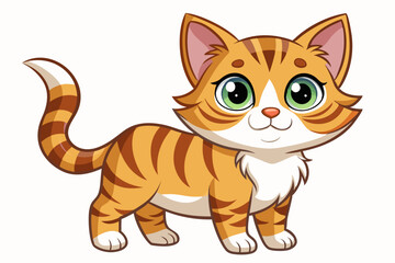 Fototapeta premium Cartoon Illustration of a Cute Orange and White Tabby Cat