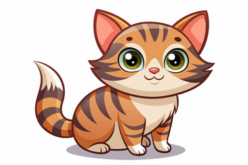 Fototapeta premium A Cartoon Orange Tabby Cat with Big Eyes