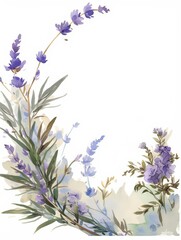 Naklejka premium A watercolor illustration of various flowers, creating a serene and artistic floral arrangement.
