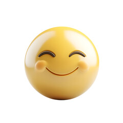 Fototapeta premium Slightly smiling face emoji isolated