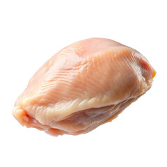 Raw chicken breast with a fresh appearance and smooth surface. This poultry is ready for cooking and perfect for nutritious meals. Isolated on transparent background, png.