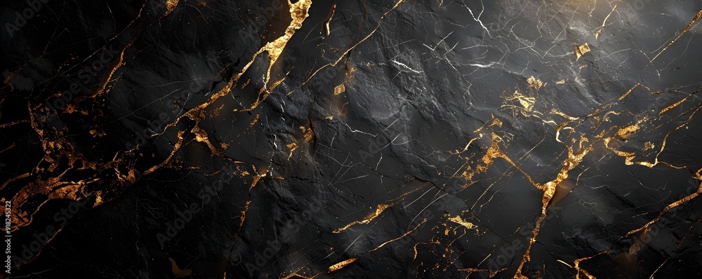 Canvas Prints luxurious black marble background with golden veins for premium product mockups