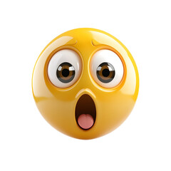 Obraz premium wow emoticon isolated on transparent background