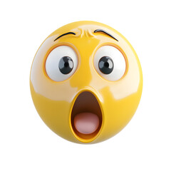 wow emoticon isolated on transparent background