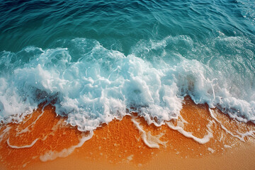 Fototapeta premium Waves Crashing on a Sunny Beach