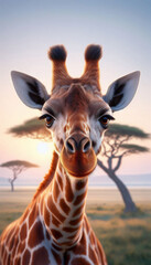 Naklejka premium giraffe in the wild