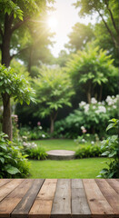 wooden bench in the garden