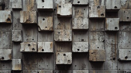 Grungy brutalist patterns with a focus on raw, unfinished materials