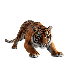 Obraz premium Photography of Tiger Stretching on white transparent background png