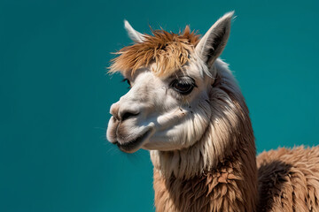 Obraz premium llama animal on a blue background