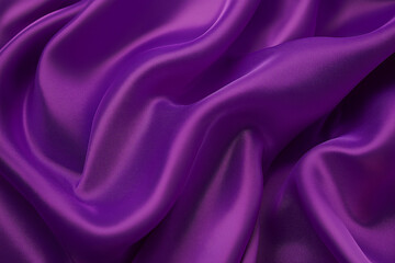 Obraz premium エレガントな紫のシルク生地の背景、滑らかで豪華な質感。コピースペースまたはテキストスペースのある背景用画像