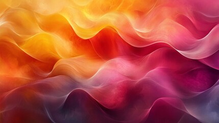 Fototapeta premium Abstract colorful background with wavy lines, red and yellow gradients.