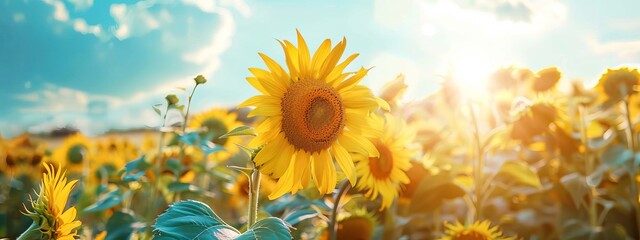 Sunflowers have blossomed in the garden, Generative AI,