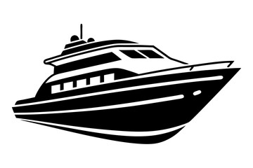 Yacht Master Boat Silhouette Vector Illustration Clipart Icon