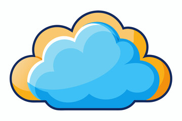 Cartoon illustration of a blue and yellow cloud