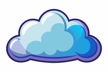 Fototapeta premium Blue and Purple Cartoon Cloud with a Glossy Texture