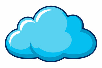 Cartoon illustration of a blue cloud with a dark blue outline