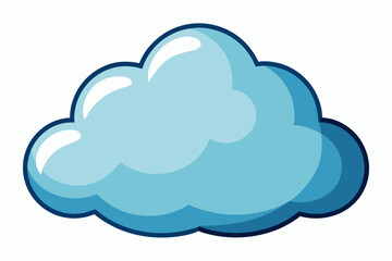 Cartoon illustration of a blue cloud with a white background