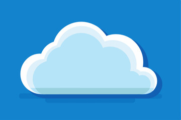 Fototapeta premium A 3D White Cloud with a Blue Sky Background