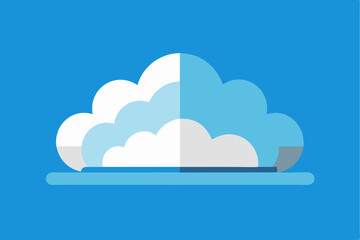 Fototapeta premium Flat Design Illustration of a Cloud with a Blue Background