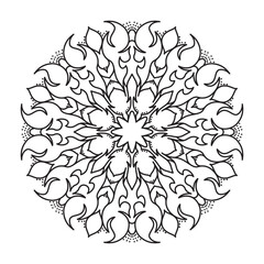 Mandala Line Illustration,  Perfect set for surface of design, textiles, posters, tattoos in indian yoga style, Mandala Line Drawing Design. bundle for coloring book interior. Round Ornament Pattern