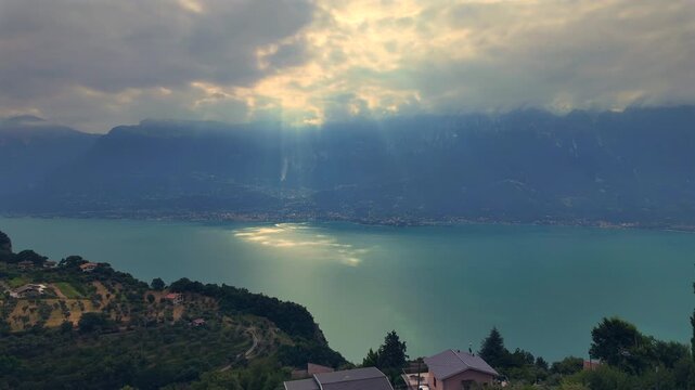 time lapse  of lake in  Italy
