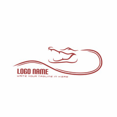 Vector crocodile logo design template for business. Company crocodile icon.