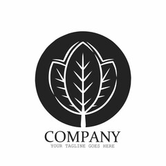 Vector leaf logo design template for business. Company leaf icon.