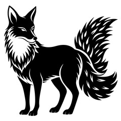 A Fox Silhouette on white background